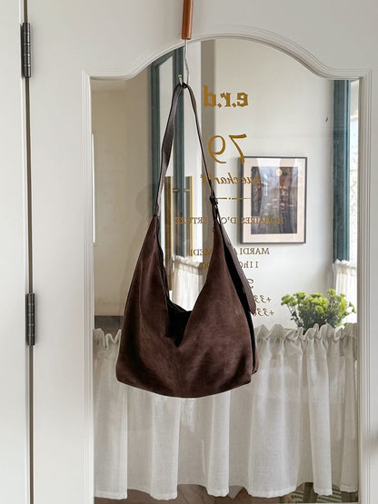 Faux Suede Shoulder Bag