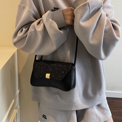 Glitter Flap Crossbody Shoulder Bag