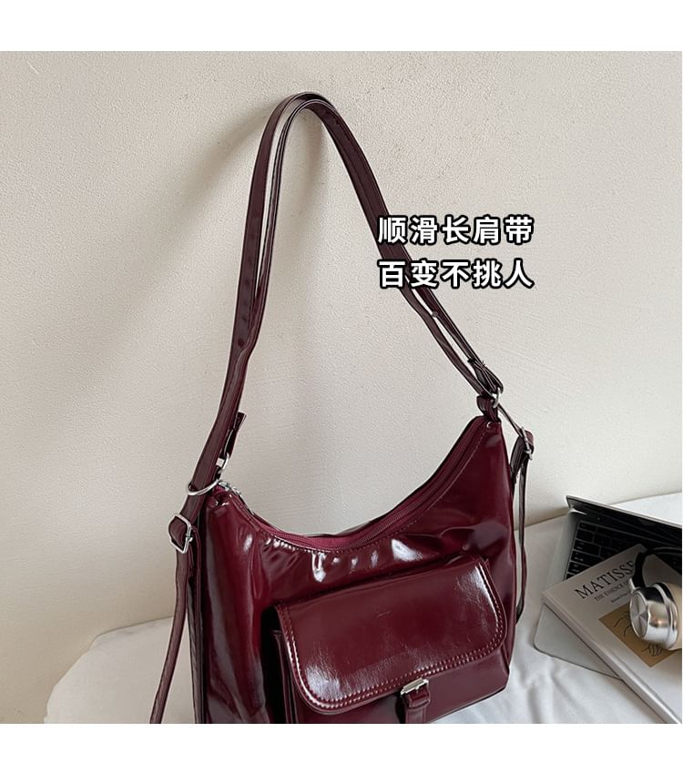 Flap Pocket Buckled Shoulder Bag