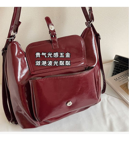 Flap Pocket Buckled Shoulder Bag