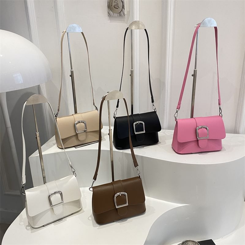 Buckled Flap Shoulder Bag