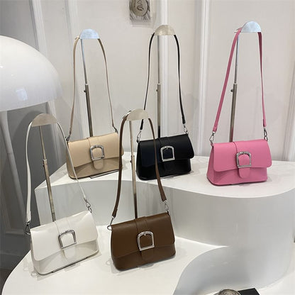 Buckled Flap Shoulder Bag