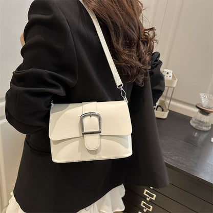 Buckled Flap Shoulder Bag