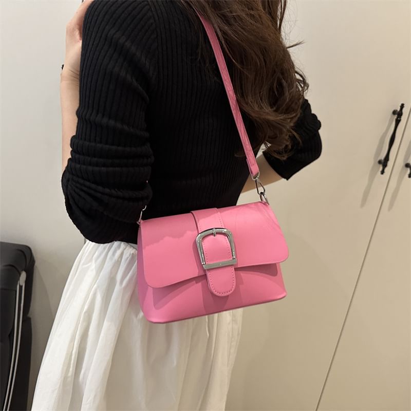 Buckled Flap Shoulder Bag