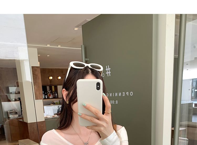 Knot Detail Mock Layer Long Sleeve Solid Top