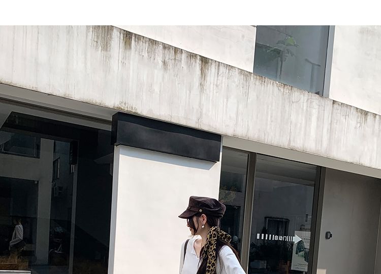 Simple V Neckline Long Sleeve Basic Blouse