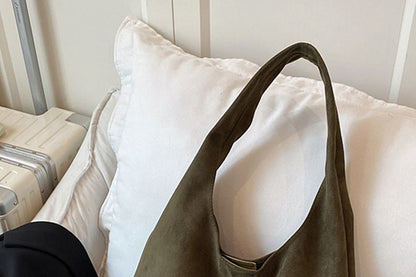 Faux Leather Plain Shoulder Bag With Pouch
