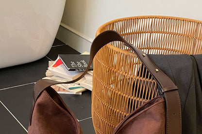 Faux Leather Plain Shoulder Bag