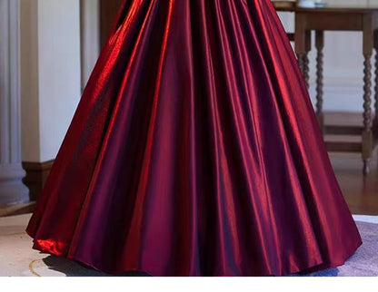 A-Line Off Gathered Plain Evening Gown Shoulder