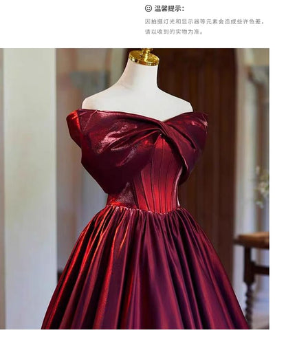 A-Line Off Gathered Plain Evening Gown Shoulder