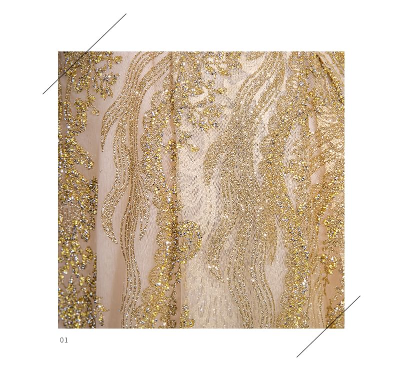 Mesh A-Line Gown Beaded Evening Tube