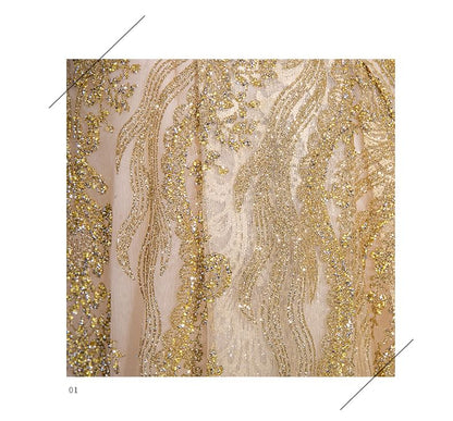 Mesh A-Line Gown Beaded Evening Tube