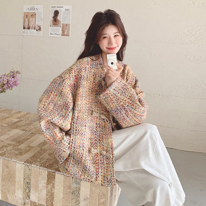 Band Collar Tweed Toggle Jacket