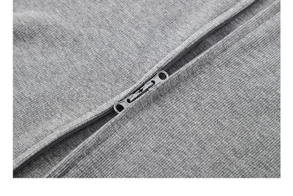 Zip Up Mockneck Long Sleeve Solid Casual T-Shirt