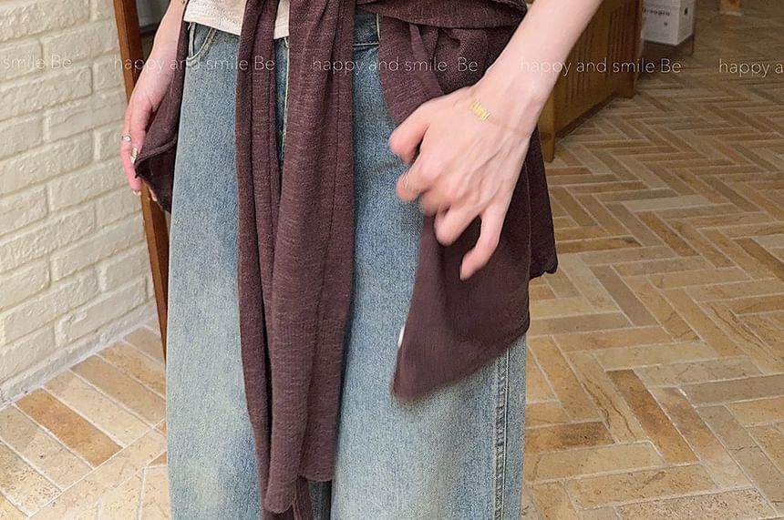 Scoop Neck Solid Tank Top or Cardigan Layering Piece