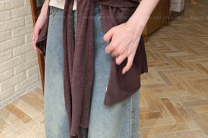 Scoop Neck Solid Tank Top or Cardigan Layering Piece
