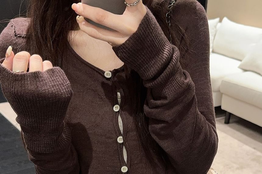 Scoop Neck Solid Tank Top or Cardigan Layering Piece