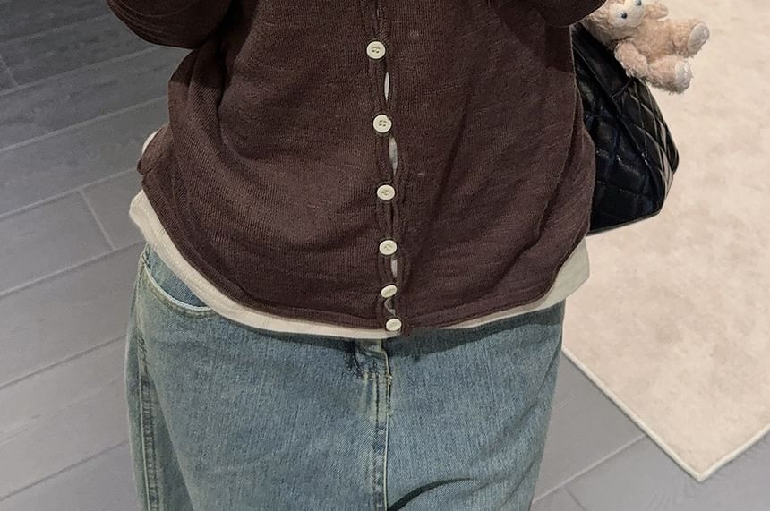 Scoop Neck Solid Tank Top or Cardigan Layering Piece
