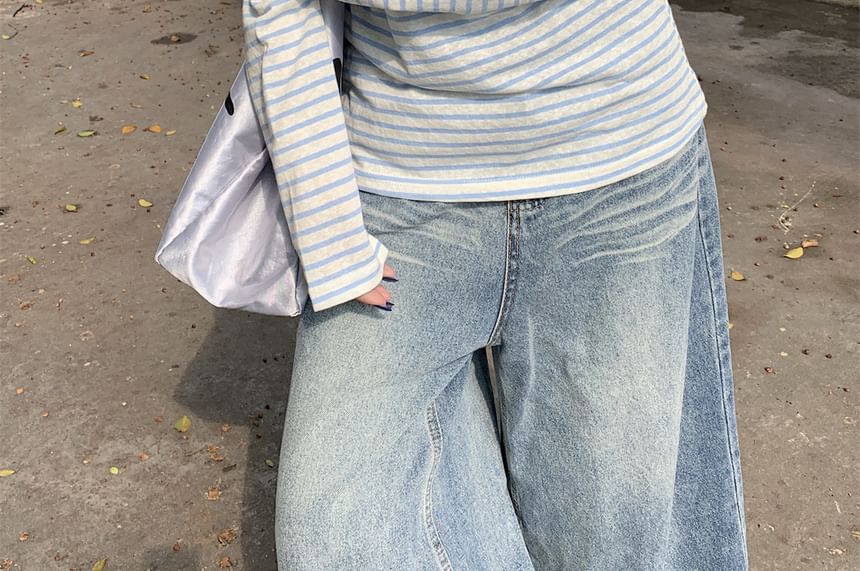Striped V Neck Long Sleeve Casual T-Shirt