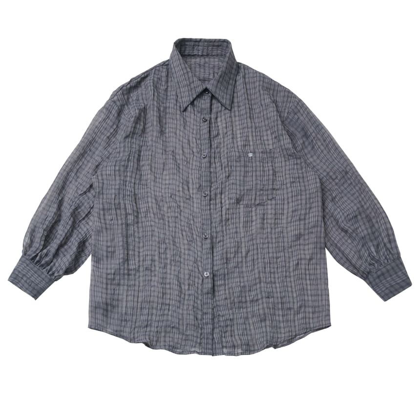 Button Front Plaid Shirt in Assorted Styles