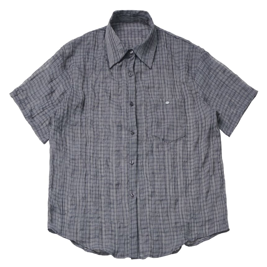 Button Front Plaid Shirt in Assorted Styles