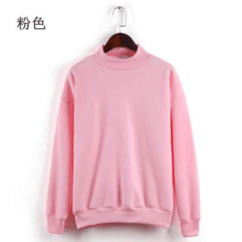 Fleece-Lined Pullover with Mock Neck