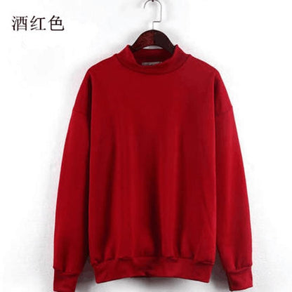 Fleece-Lined Pullover with Mock Neck
