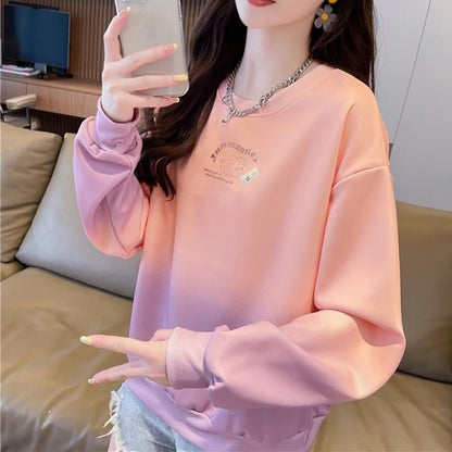 Crewneck Ombre Gradient Pullover Sweatshirt