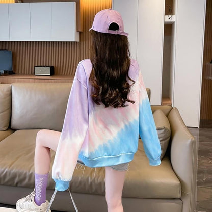 Tie Dye Pullover with Round Neck