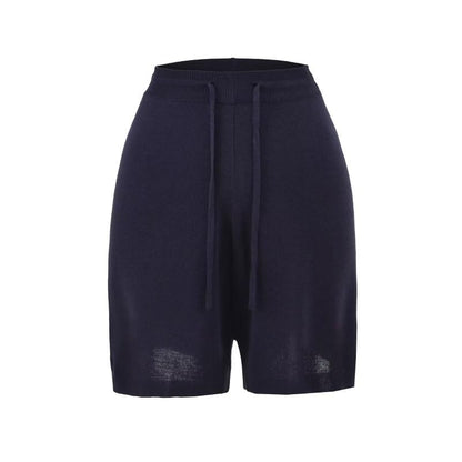 Plain V-Neck Tank Top, Cardigan, and Drawstring Shorts Set