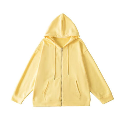 Plain Zip-Up Hoodie