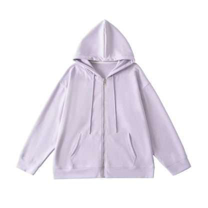 Plain Zip-Up Hoodie
