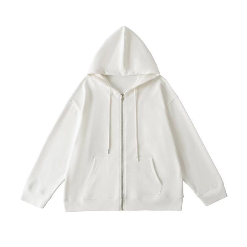 Plain Zip-Up Hoodie