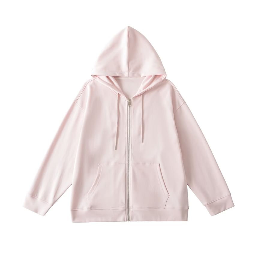 Plain Zip-Up Hoodie