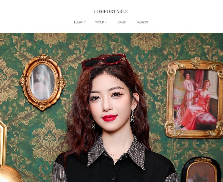 Striped Button-Up Shirt with Collar and Long Sleeves