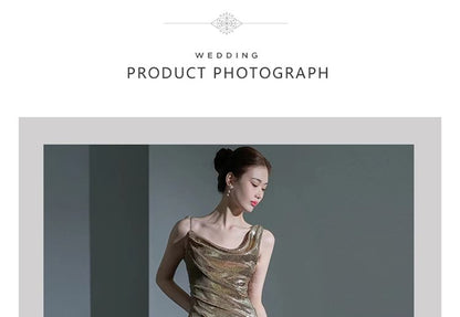 Sleeveless Cowl Neck Open Back Sequin Mermaid Evening Gown