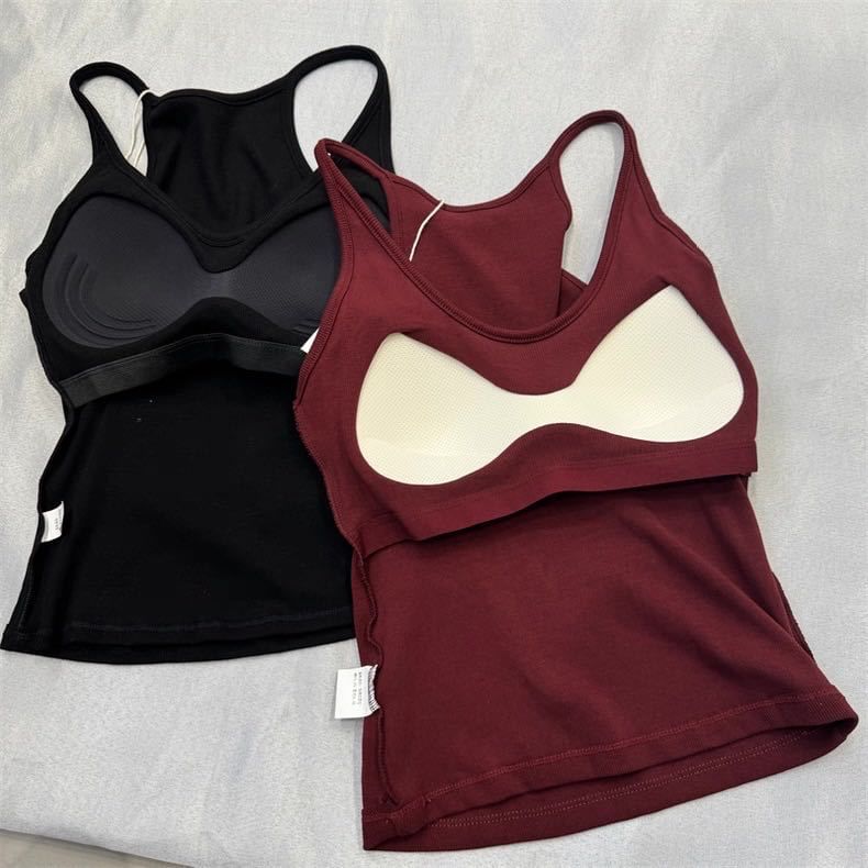 Racerback Halter Padded Slim-Fit Solid Camisole