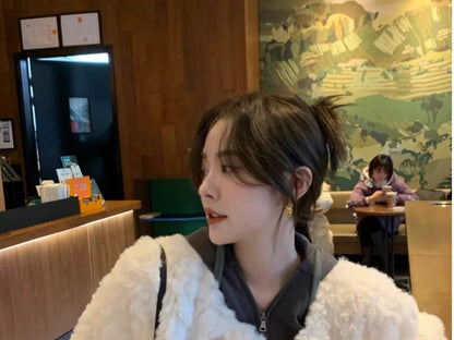 Fluffy Double-Breasted Jacket