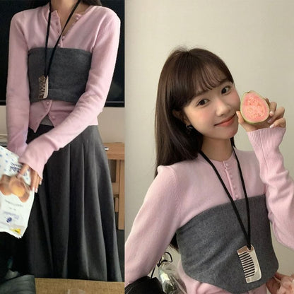 Plain Button-Up Cardigan
