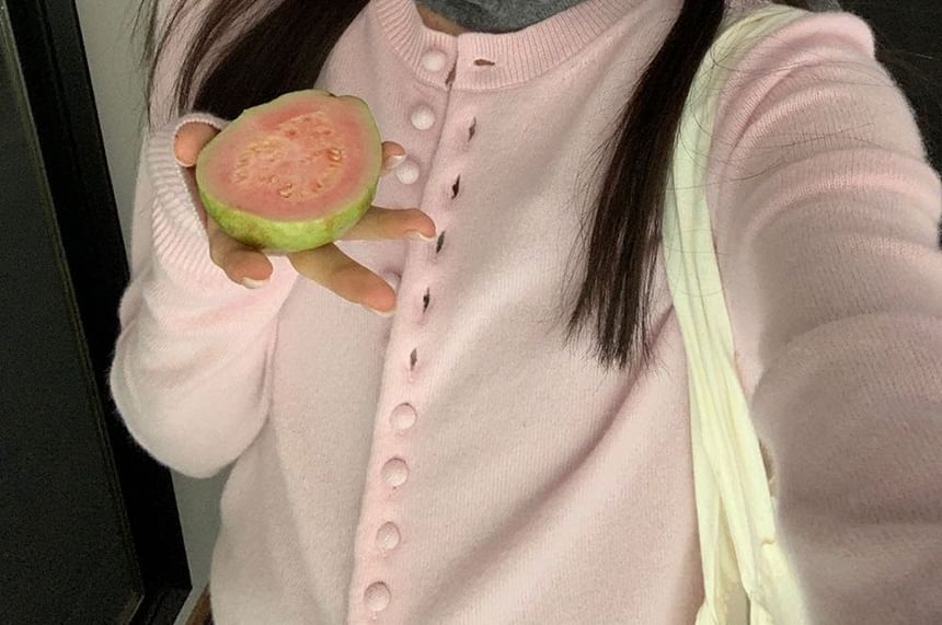 Plain Button-Up Cardigan