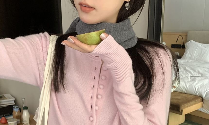 Plain Button-Up Cardigan