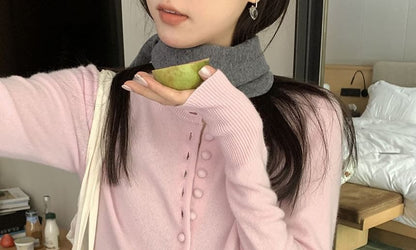 Plain Button-Up Cardigan