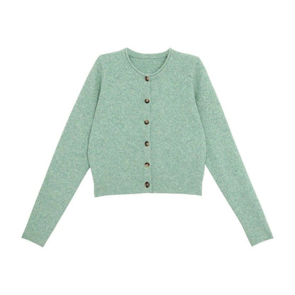 Round Neck Melange Cardigan