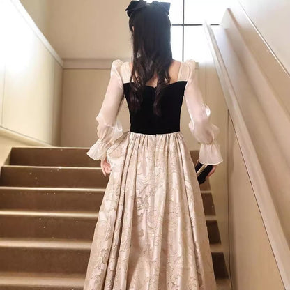 A-Line Long-Sleeve Tone Gown Evening Two