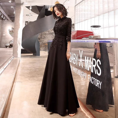 Lace / Gown Dress Evening 3/4-Sleeve A-Line