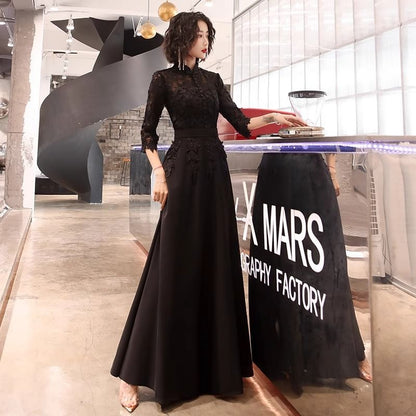 Lace / Gown Dress Evening 3/4-Sleeve A-Line