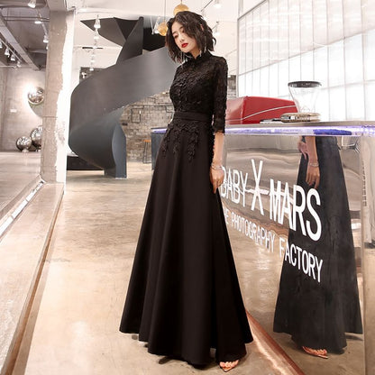 Lace / Gown Dress Evening 3/4-Sleeve A-Line