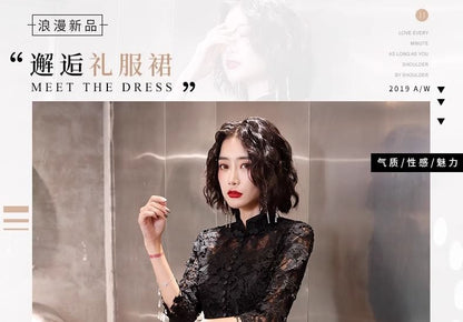 Lace / Gown Dress Evening 3/4-Sleeve A-Line