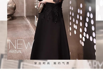 Lace / Gown Dress Evening 3/4-Sleeve A-Line