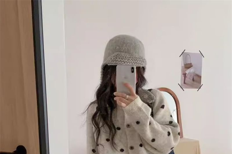 Round Neck Dotted Cardigan